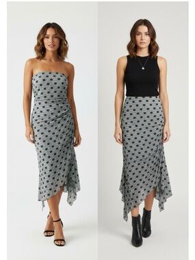 Free People Margot Women’s Size L Convertible Maxi Skirt-Dress Blue Gray